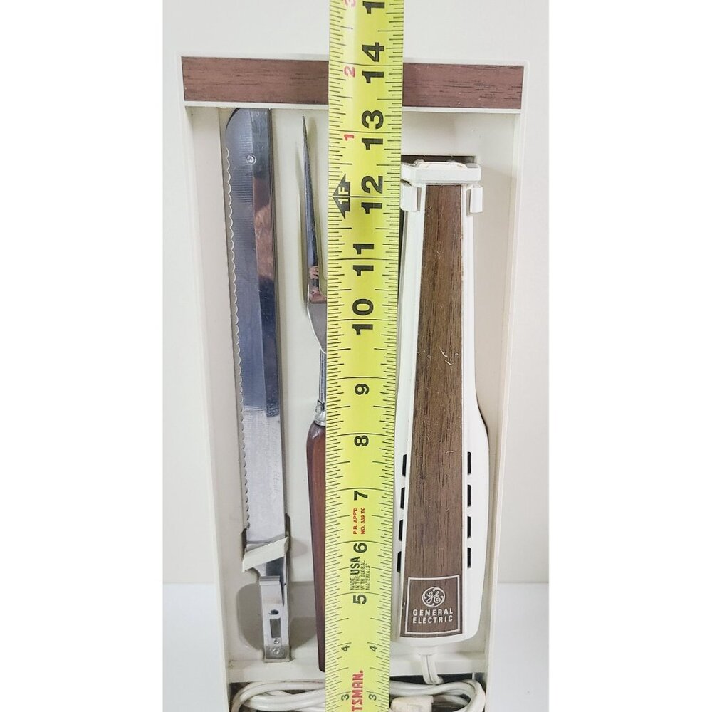 Vintage General Electric Electric Slicing Knife Set W/ Fork Box & Hanging Caddy - Picture 15 of 16